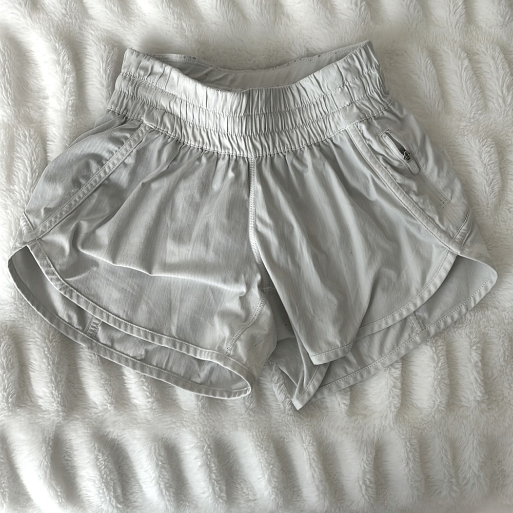 High Rise White Lululemon Shorts